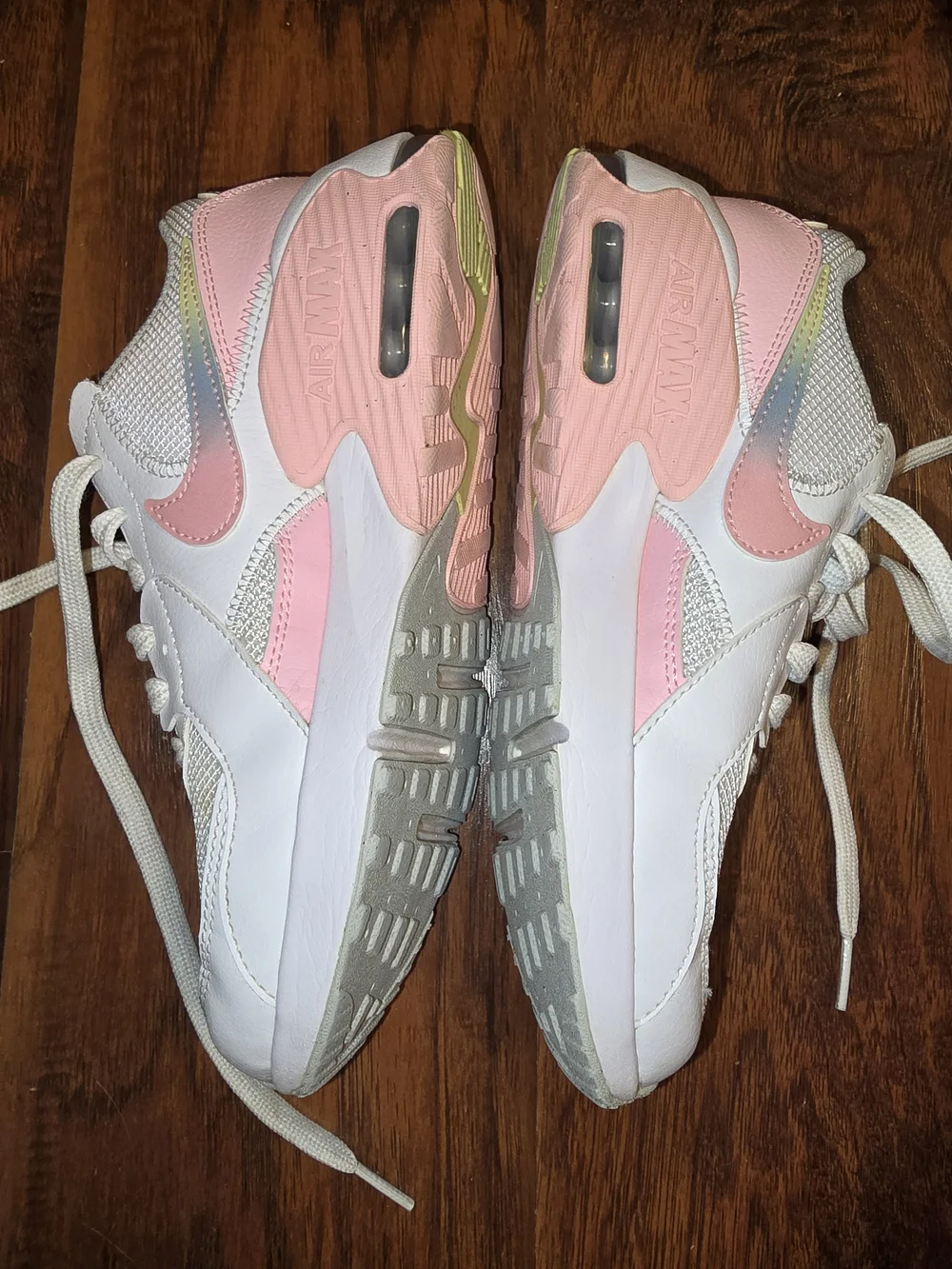 Nike Girls Pink & White Air Max Style Sneakers Sz 4y